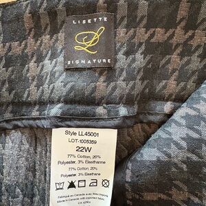 LISETTE Gray Houndstooth Straight Leg Pants